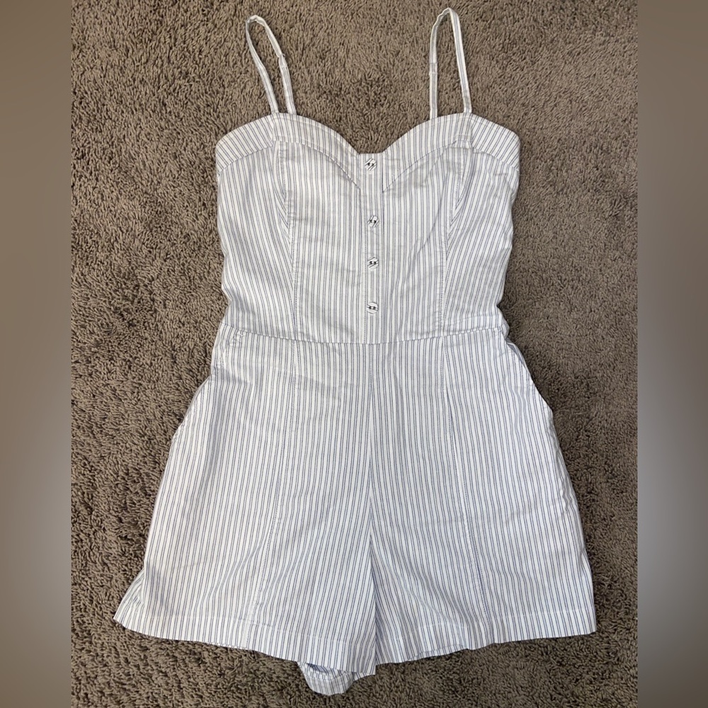 Blue and White Romper